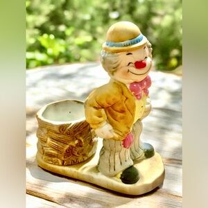 Vintage LUVKINS JASCO Clown Candle Holder